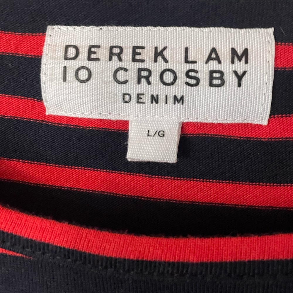 Derek Lam 10 Crosby Striped T-Shirt Dress with Straps - Picture 6 of 6